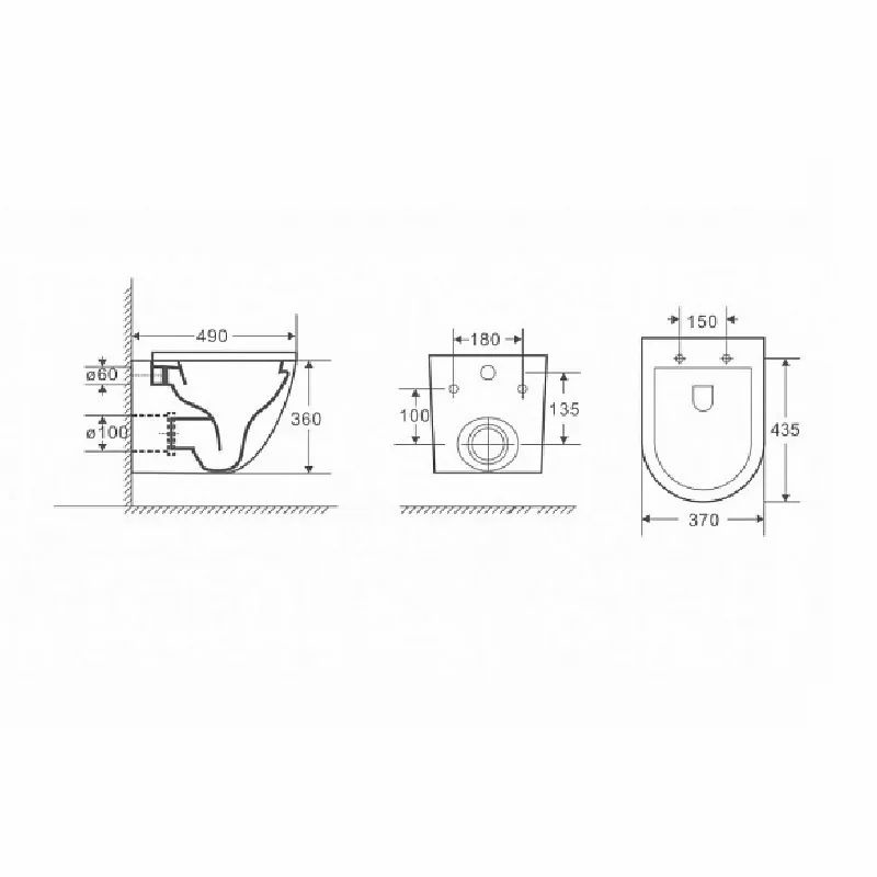 Унитаз подвесной Azario Grado AZ-0046N-MB