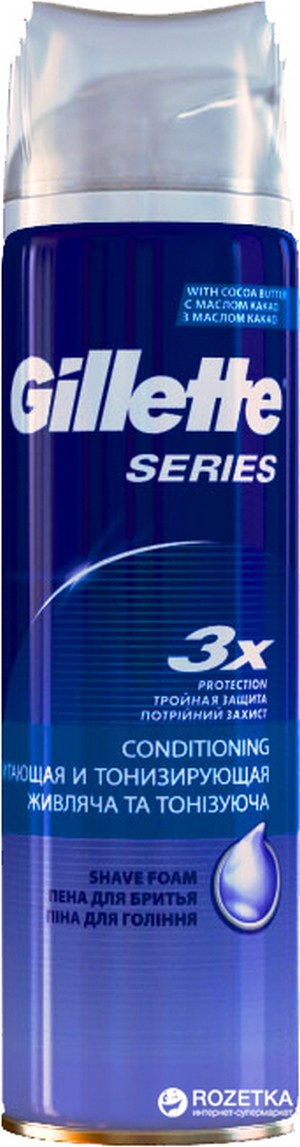 GILLETTE TGS Пена для бритья Conditioning (питающая и тонизирующая) с маслом какао 250мл