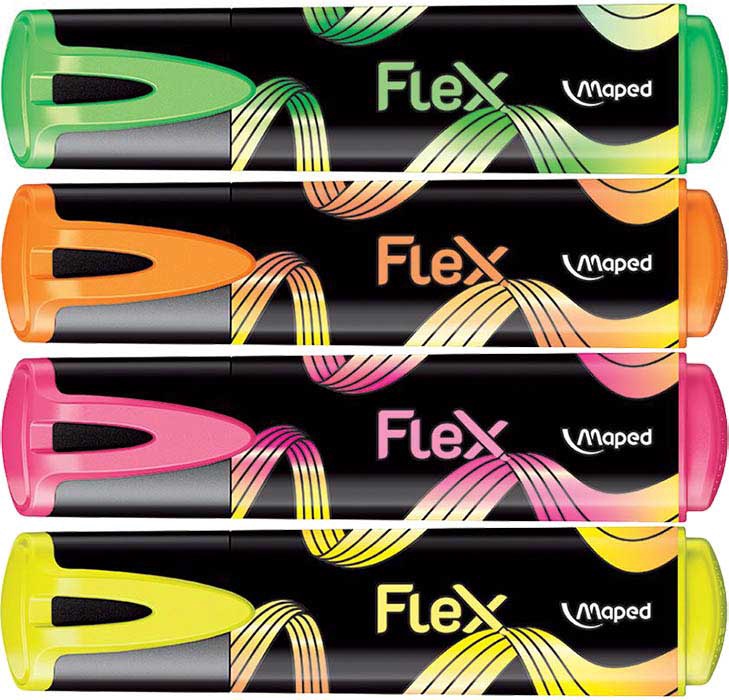 Текстовыделитель FLUO PEP S FLEX 4 шт.