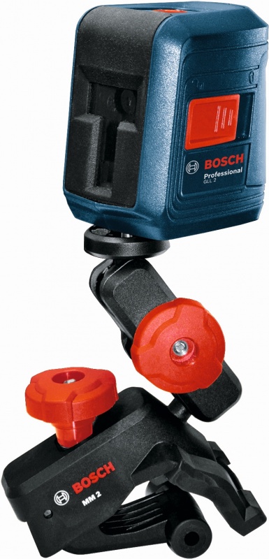 Нивелир лазерный BOSCH GLL 2 с держателем в кор. (проекция: крест, до 10 м, +/- 0.50 мм/м, резьба 1/4, 5/8")