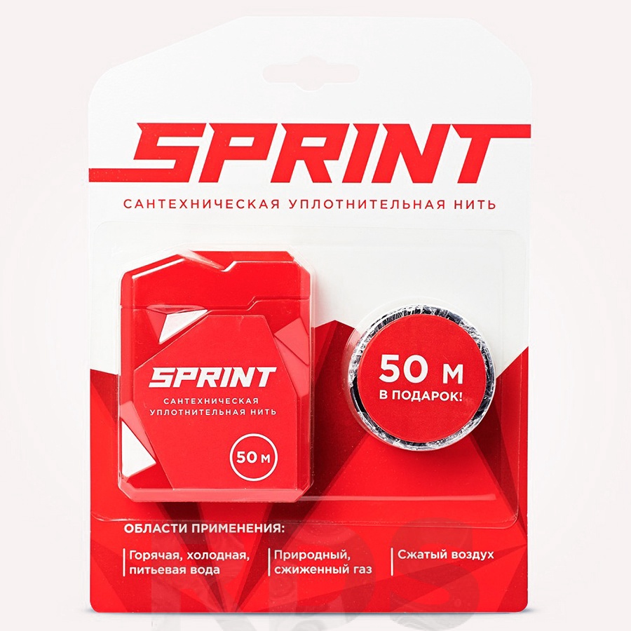 Нить уплотнительная Sprint 50м бокс+50м катушка 