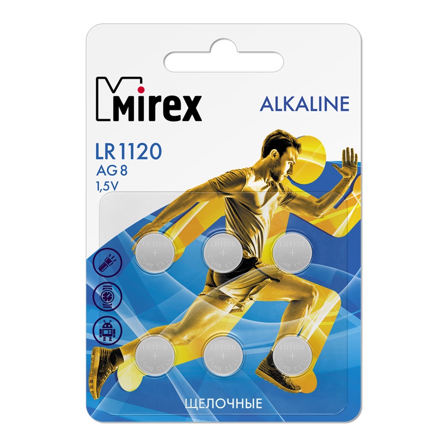 Батарейка щелочная MIREX AG8/LR1120 6ВР Китай