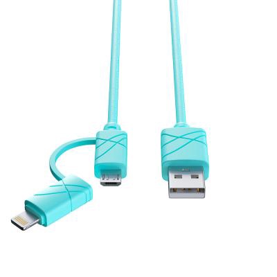 Кабель для зарядки 2в1 FORZA IP/Micro USB 2А 1м арт. 916-056 