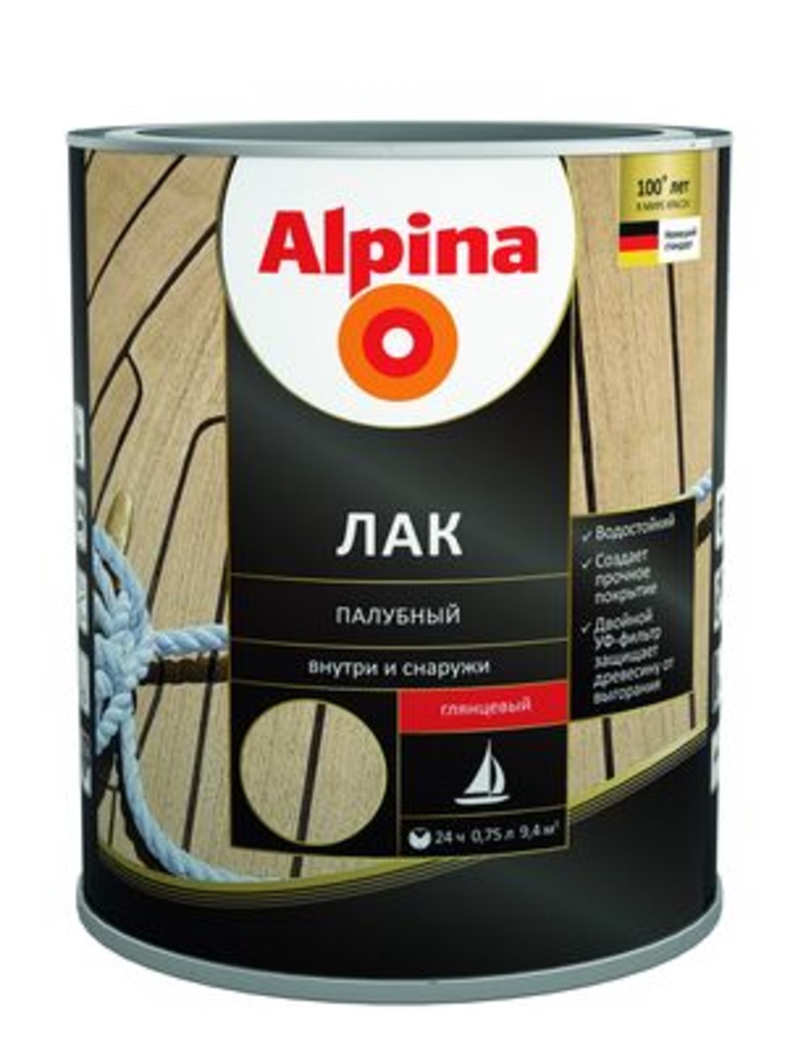 Лак Alpina палубный 10 л глянцевый