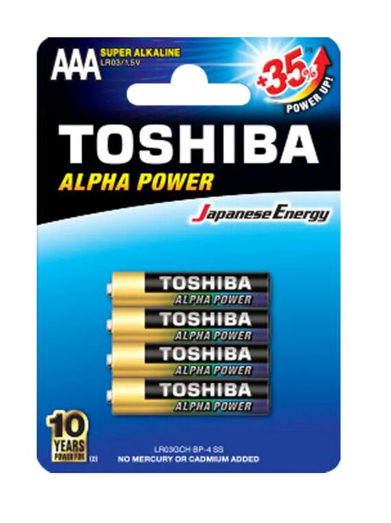 Элемент питания TOSHIBA LR03GCH BP-4 Super Alkaline 