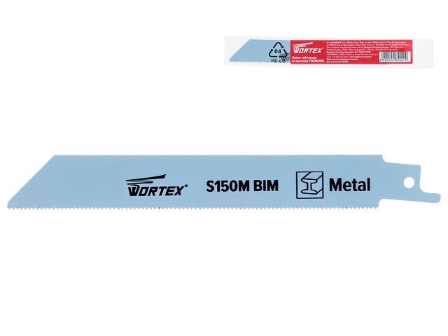 Пилка сабельная по металлу S150M (1 шт.) WORTEX (пропил прямой, тонкий, для базовых работ)