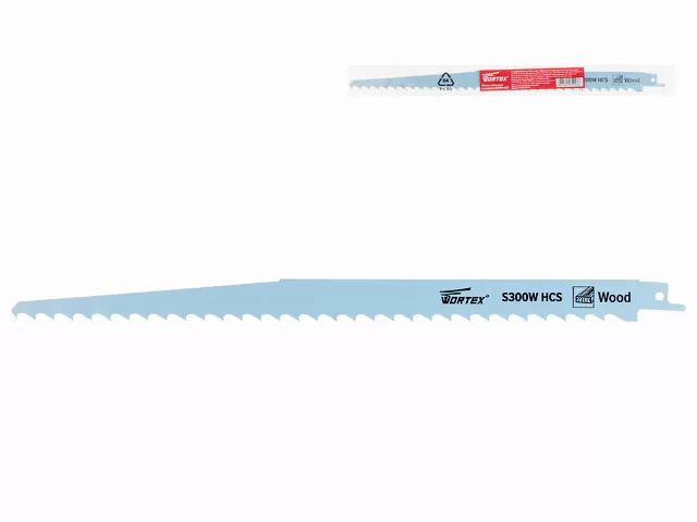 Пилка сабельная по дереву S300W (1 шт.) WORTEX (пропил криволинейный, грубый, для базовых работ)