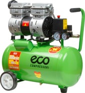 Компрессор ECO AE-25-OF1 (140 л/мин, 8 атм, коаксиальный, безмасляный, ресив. 24 л, 220 В, 0,8 кВт)