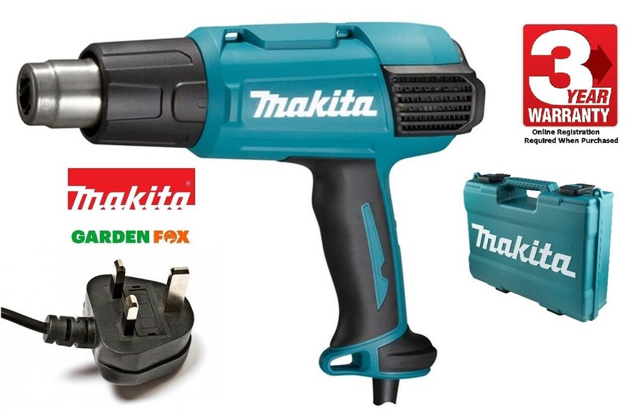 Термовоздуходувка MAKITA HG 6531 CK (2000Вт, 50/650 град, 200-550 л/мин, 7 насадок, кейс.)