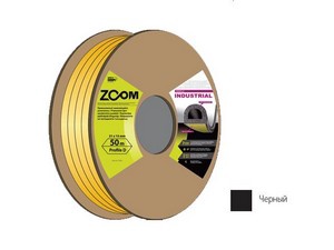 Уплотнитель гаражный "D" 21ммх17мм черный сдвоенный профиль (2х25м) ZOOM INDUSTIAL