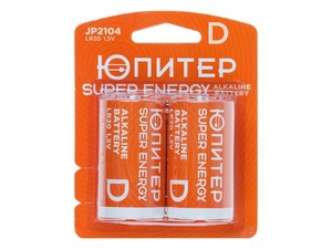 Батарейка D LR20 1,5V alkaline 2шт. ЮПИТЕР