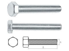 Болт М6х16 мм шестигр., цинк, кл.пр. 8.8, DIN 933 (10 шт в зип-локе) STARFIX