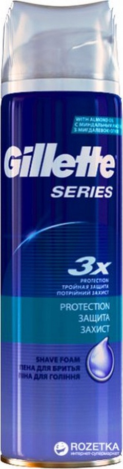 GILLETTE TGS Пена для бритья Protection (защита) с миндальным маслом 250мл