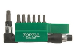 Набор бит "TORX" 1/4" Т10-Т40 30мм 8шт TOPTUL (GAAL0801)