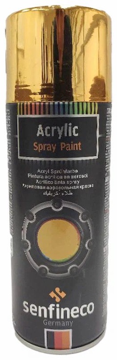 Краска-спрей акриловая SENFINECO Paint Acrylic Bright Gold золото-эффект 450 мл. арт. 8004017 