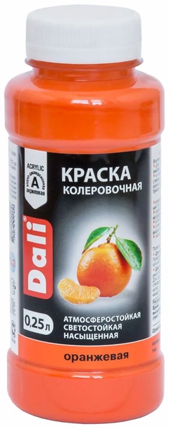 Краска колеровочная Dali оранжевая 0,25 л