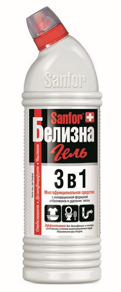 Sanfor средство отбеливающее Белизна гель 700г с комплексным действием