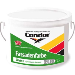 Краска Condor
Fassadenfarbe Weiss 1,5кг