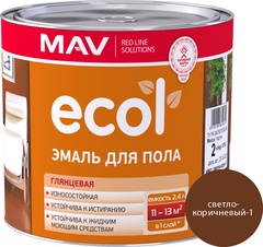 Эмаль ECOL для пола (ПФ-266) светло-коричневая-1 глянцевая 2,4 л. (2 кг)