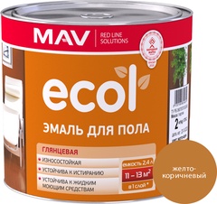 Эмаль ECOL для пола (ПФ-266) желто-коричневая глянцевая 2,4 л. (2 кг)