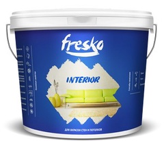 Краска водно-дисперсионная для внутренних работ "FRESKO INTERIOR" Белая, 1,0 кг.