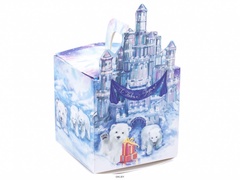Коробка для новогоднего подарка в виде конфеты "Замок снежного царства" 15х15х15 см арт. 25246970 