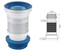 Удлинитель гибкий для унитаза, армированный 500 мм, AV Engineering (Гофра для унитаза)